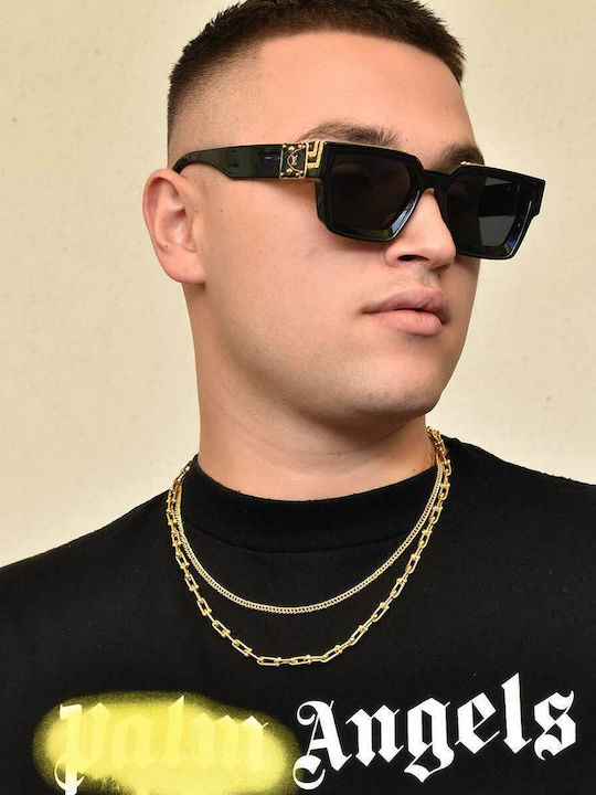 Micron Cubana Chain Gold 4mm Αλυσίδα Λαιμού Ανοξείδωτο Ατσάλι 316l 45 Cm