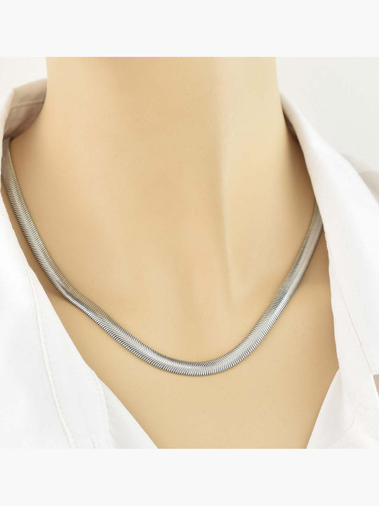 Dennis Snake Chain Silver Stainless Steel 6mm 50 Cm