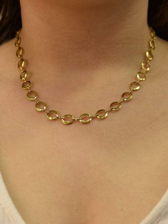 Boheme Chain Gold 8mm Neck Chain Stainless Steel 316L 55 Cm