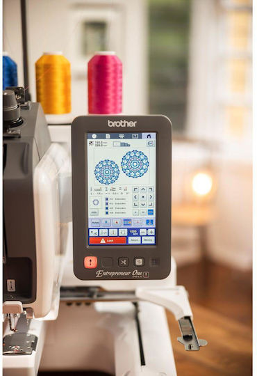 Brother Pr1x Embroidery Machine 495 Embroidery Designs Graffiti Alphabet 7" Lcd Screen Led Lighting White