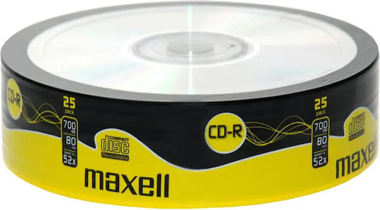 Maxell Εγγράψιμα CD-R 52x 700MB Cake Box 25τμχ