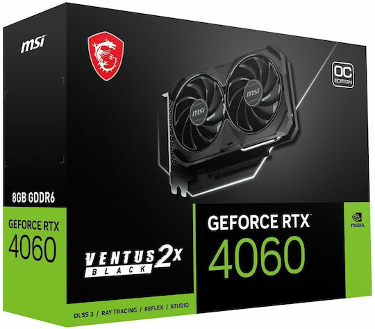 MSI GeForce RTX 4060 8GB GDDR6 Ventus 2X OC Κάρτα Γραφικών