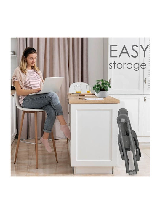 Bebe Stars Milk Foldable Highchair 2 in 1 with Adjustable Height Gray