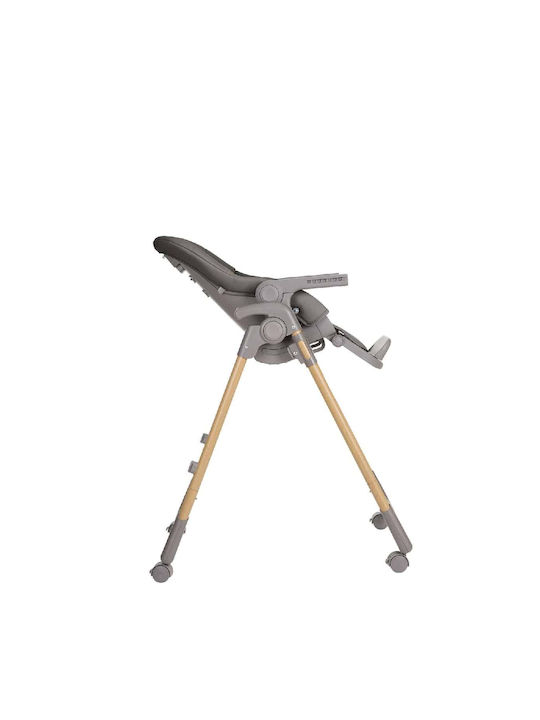 Kikka Boo Olive Foldable Highchair with Adjustable Height Dark Grey