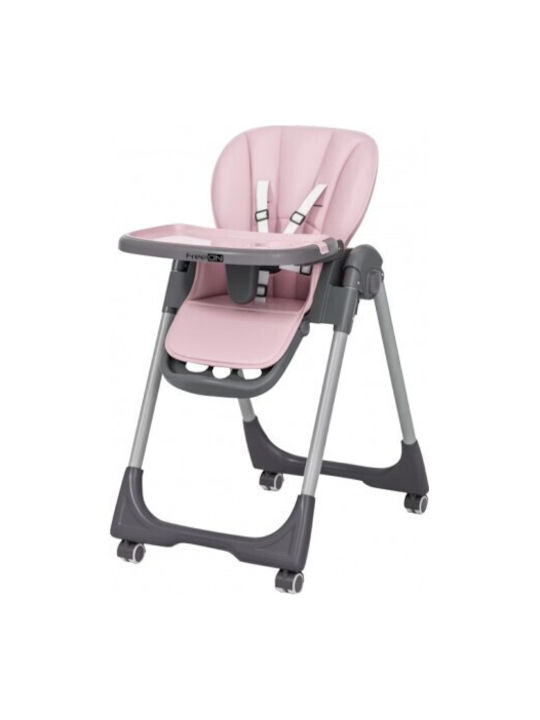 FreeOn And Foldable Baby Highchair with Adjustable Height Pink