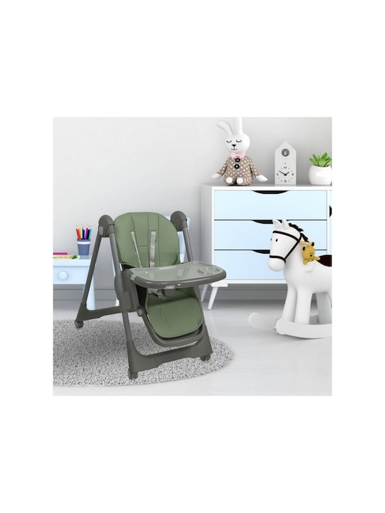 Bebe Stars Milk Foldable Baby Highchair 2 in 1 with Adjustable Height Petrol