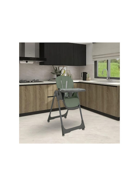 Bebe Stars Milk Foldable Baby Highchair 2 in 1 with Adjustable Height Petrol