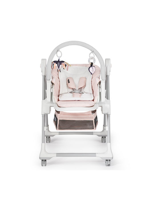 Kinderkraft Lastree Αναδιπλούμενο Καρεκλάκι Φαγητού 2 in 1 με Ρυθμιζόμενο Ύψος Ροζ