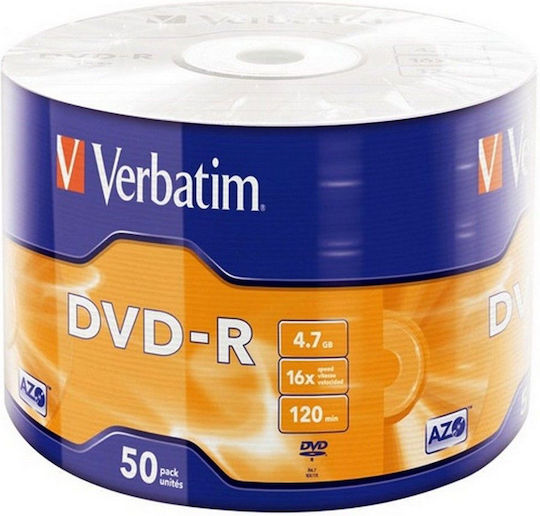Verbatim Beschreibbare DVD-R 16x 4.7GB Kuchenbox 50Stück