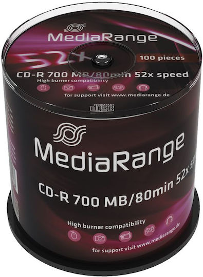 MediaRange Εγγράψιμα CD-R 52x 700MB Cake Box 100τμχ