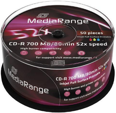 MediaRange Εγγράψιμα CD-R 52x 700MB Cake Box 50τμχ