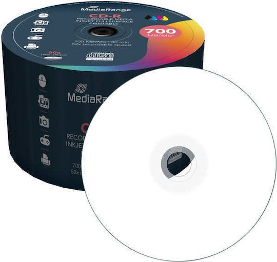 MediaRange Εγγράψιμα CD-R 52x 700MB Cake Box 50τμχ