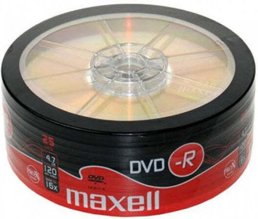 Maxell Beschreibbare DVD-R 16x 4.7GB Kuchenbox 25Stück
