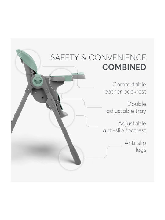 Kikka Boo Comfy+ Αναδιπλούμενο Καρεκλάκι Φαγητού με Ρυθμιζόμενο Ύψος Mint