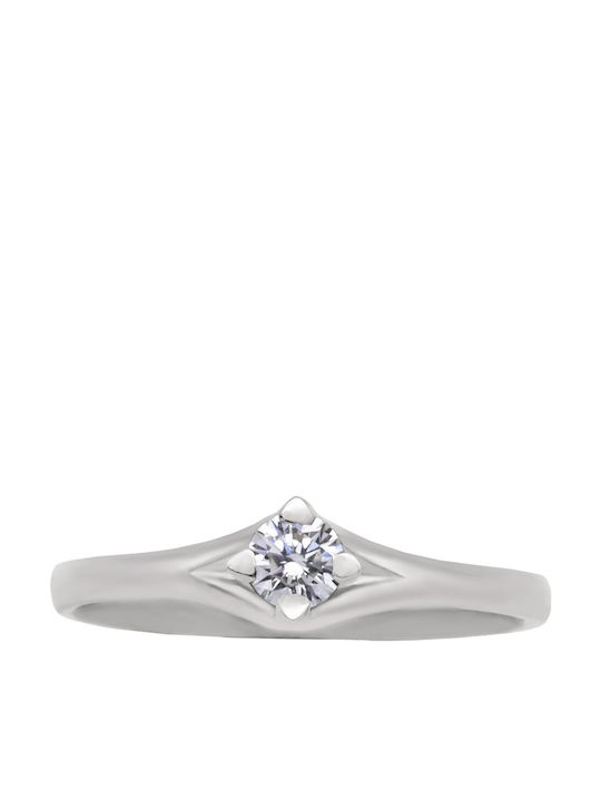 Einzelner Stein Weißgold 18k Brilliant Δαχ02169