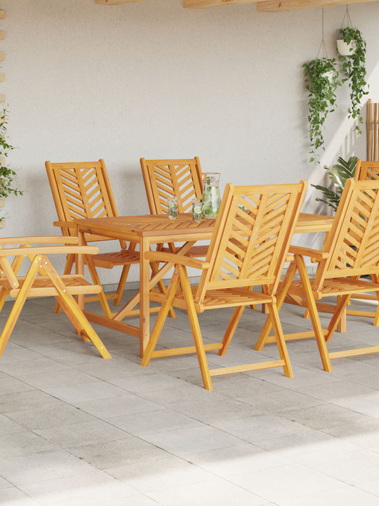 Outdoor-Stuhl Hölzernes Braun 6Stück 57x41x35εκ.