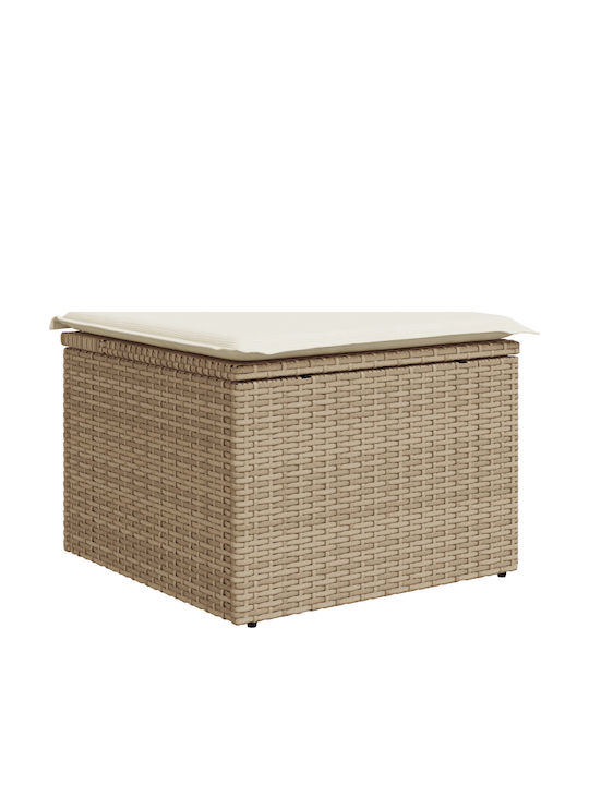 Scaun de exterior Rattan Grădină Bej cu pernă 7buc 55x81cm