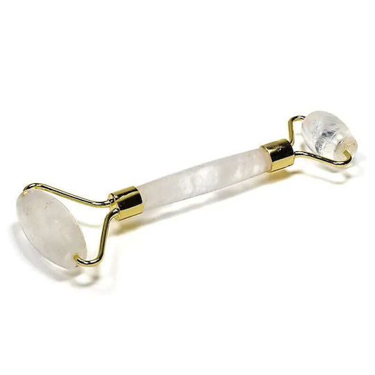 Ролер за Масаж на Лице Прозрачен Кварц Rock Crystal Face Roller