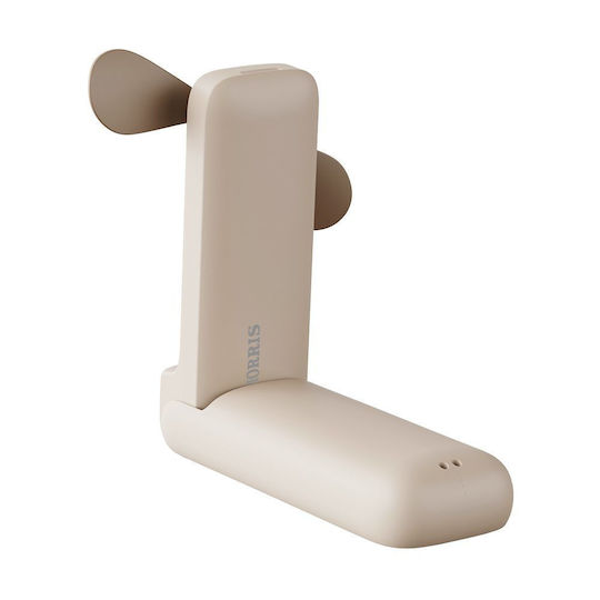 Morris USB Handheld Folding Fan Beige MHF-14101
