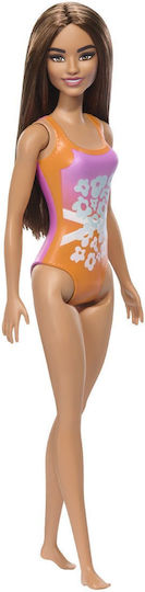 Păpușă Barbie Brunetă Costum de Baie Floral
