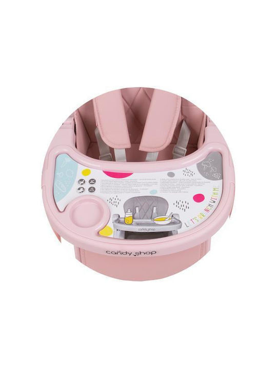 Chipolino Candy Shop Scaun Înalt De Masă Bebe Pliabil Cu Înălțime Reglabilă Flamingo