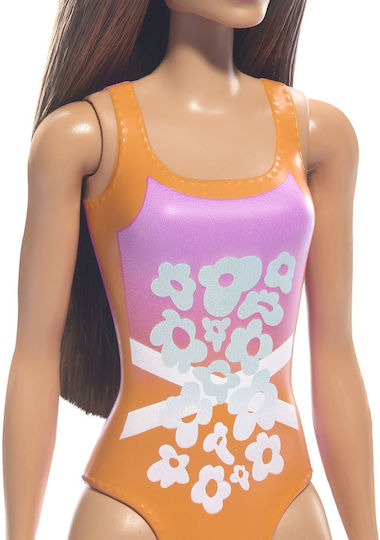 Păpușă Barbie Brunetă Costum de Baie Floral