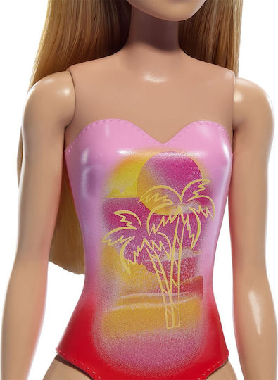 Păpușă Barbie Blondă În Costum de Baie Roz