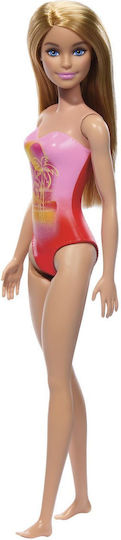 Păpușă Barbie Blondă În Costum de Baie Roz