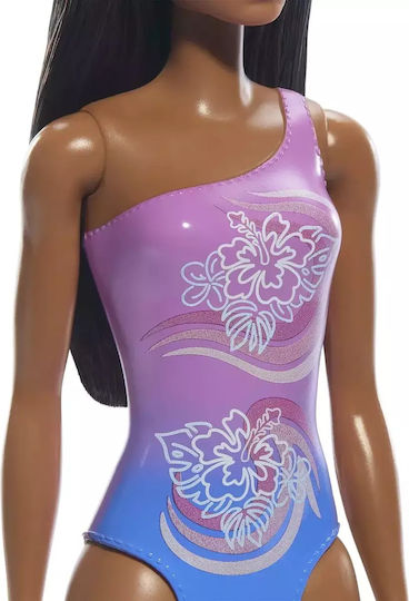 Păpușă Barbie Brunetă Costum de Baie în Două Culori