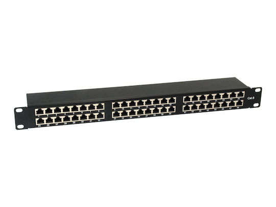 Equip Patch Panel για Rack 1U 19" cat6 Μαύρο