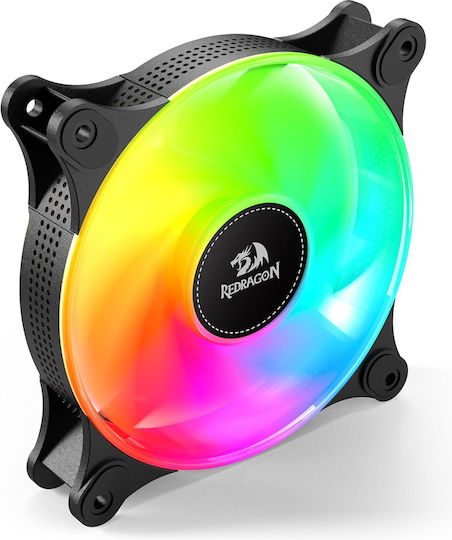 Redragon GC-F013 Gehäuselüfter 120mm (1200rpm) mit RGB-Beleuchtung und 4-Pin PWM-Verbindung 3 Stück