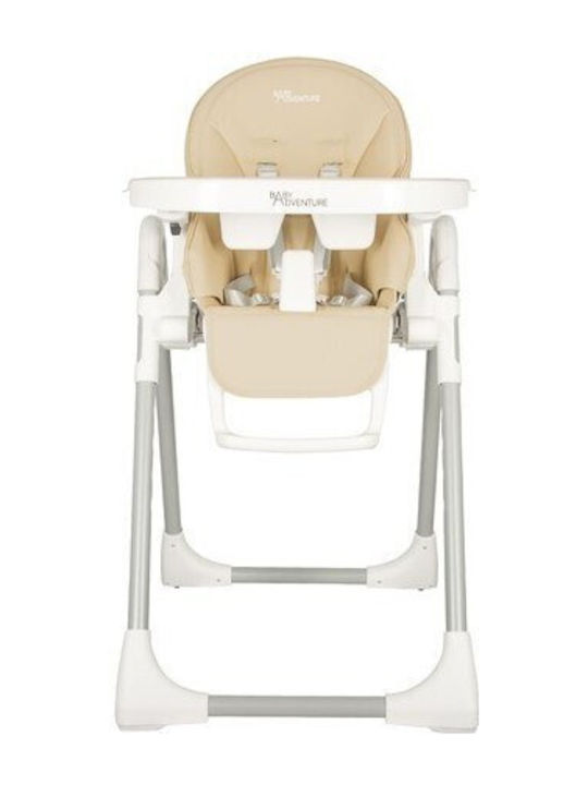 Baby Adventure Viva 2 Foldable Highchair with Metal Frame & Leatherette Seat Cream