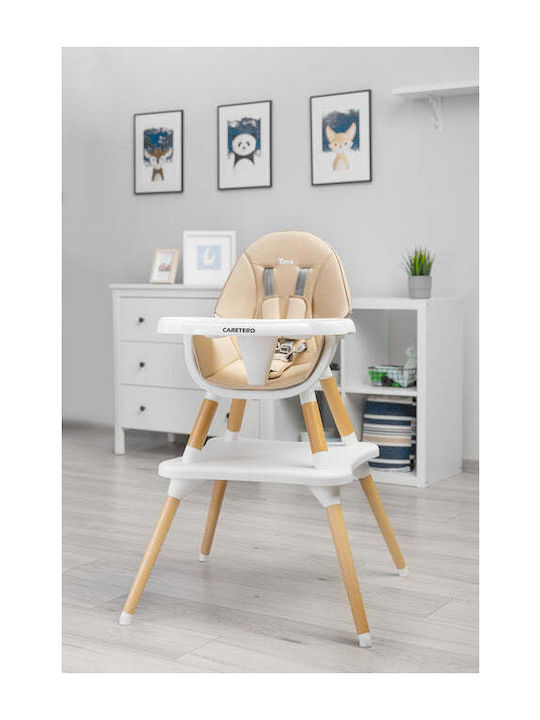 Caretero Tuva Baby Hochstuhl mit Höhenverstellbar Beige