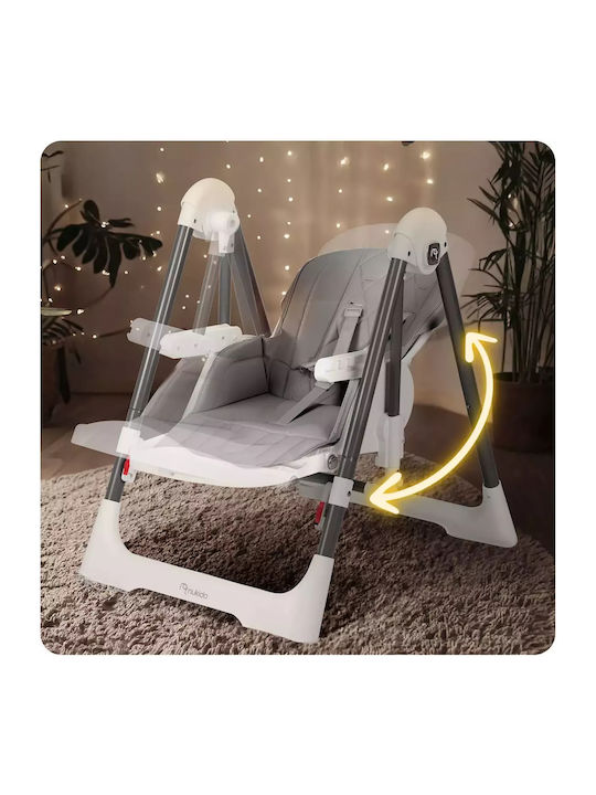 Nukido Elite Klappbarer 3 in 1 Baby Hochstuhl in Grau