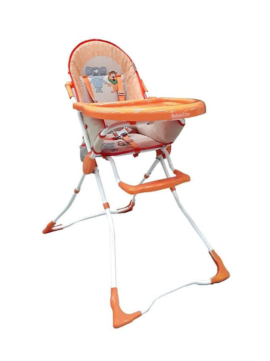 Beboulino Lion Elephant Foldable Baby Highchair Orange