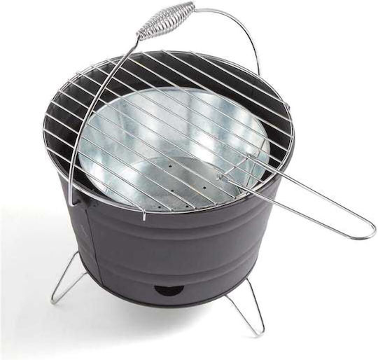 Mini Преносимо Барбекю-bucket на Въглища Д28x23см Черно