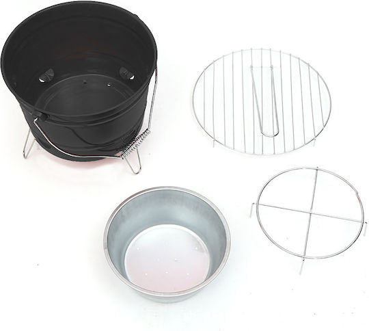 Mini Преносимо Барбекю-bucket на Въглища Д28x23см Черно