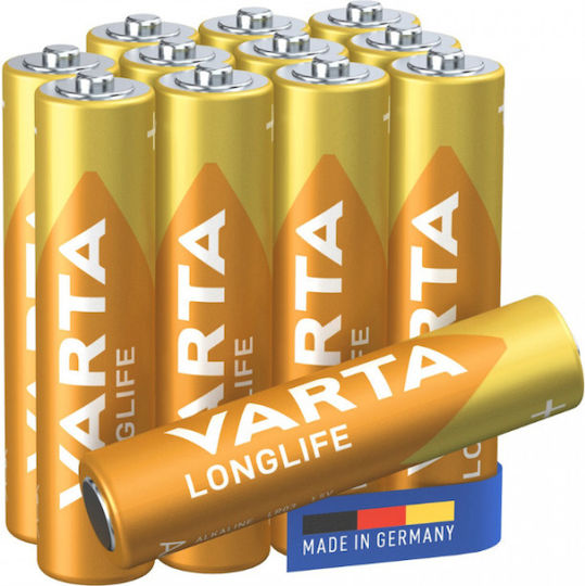 Varta Longlife Alkaline Batteries AAA 1.5V 12pcs