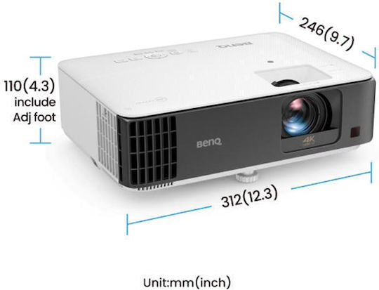 BenQ TK700ST 9H.JP877.17E 3D Projector DLP (DMD) 4K Ultra HD Standard Lamp with Built-in Speakers White