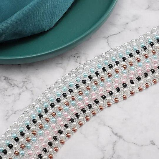 Brillenkette Perlen & Kleine Diamanten Weiß