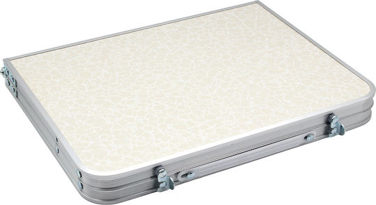 Keskor Τραπέζι Αλουμινίου για Camping Πτυσσόμενο 60x40x26cm Ασημί
