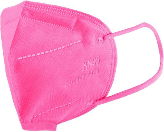Fuchsia 3D Non-Reusable Face Protective Mask Kn95 FFP2 5 Layers Protection GB2626-2006 100 Pieces