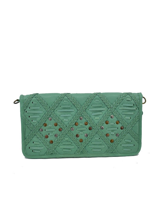 Leather 100 Women's Leather Wallet Bag Code 04-bag-ilbs-6209 Verde-aqua