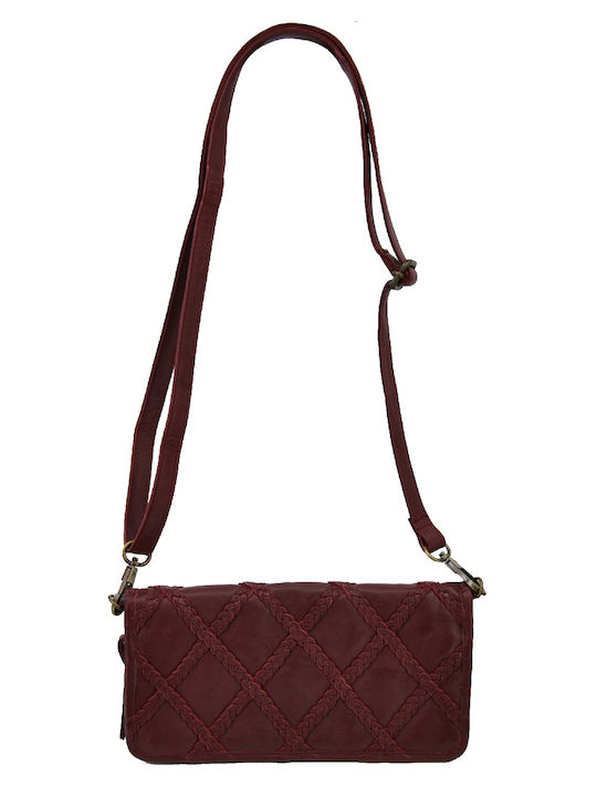 Leather 100 Leather Women's Wallet Bag Code 04-bag-ilbs-6209 Burgundy