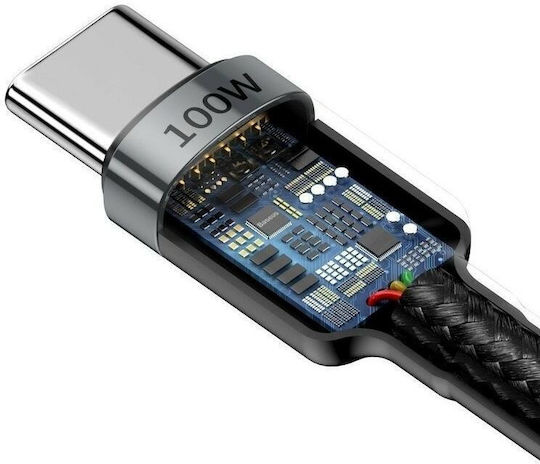 Baseus Cafule USB 2.0 Кабел USB-C Мъжки - USB-C 100W Захранване PD Черен 2m CATKLF-ALG1