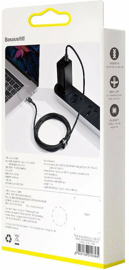 Baseus Cafule USB 2.0 Кабел USB-C Мъжки - USB-C 100W Захранване PD Черен 2m CATKLF-ALG1