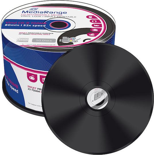 MediaRange Εγγράψιμα CD-R 52x 700MB Cake Box 50τμχ