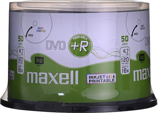 Maxell Beschreibbare DVD+R 16x 4.7GB Kuchenbox 50Stück