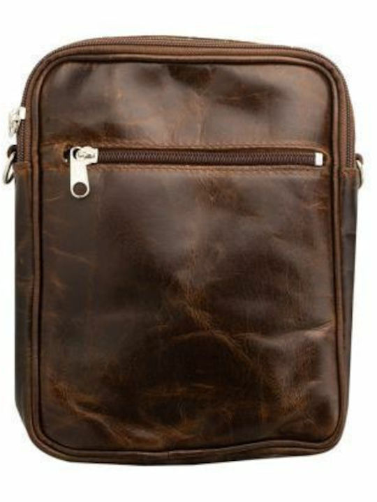 Kouros Leder Herren Schultertasche Taille 120l Braun