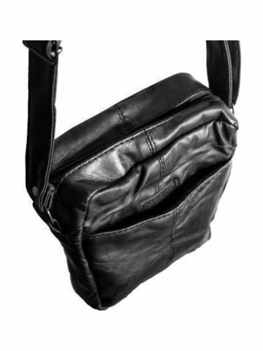 Kouros Leather Men's Shoulder Bag 3 Black